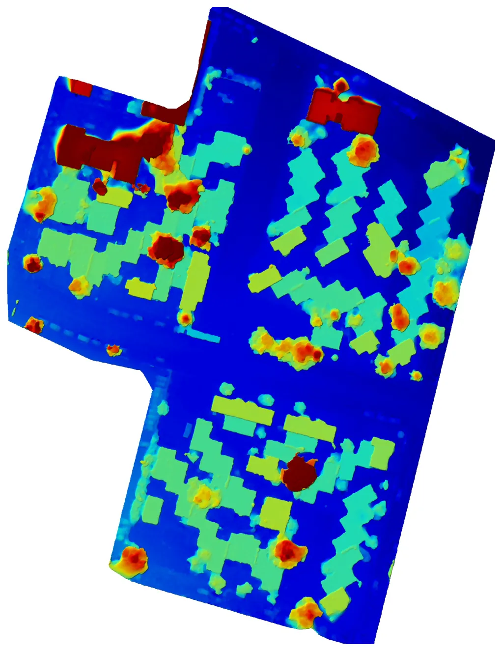 Color-coded elevation visualization of the Kuzuri Kijiji site
